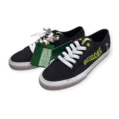 DC Shoes Manual LE Shoes Mens Size 9 Black Lime Alien Theme Retro Skate Shoes