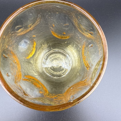 Roly Poly Mid Century Modern Blenko Style Amber Glass Tumblers Set of 4 - Picture 8 of 12