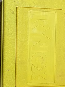 Lot Vintage K'NEX Yellow Box Hard KNEX Carrying Case  filled with pieces parts