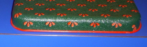 Grün Rot Picknickkorb Blech Potporri Presse USA Klappgriffe Weihnachten - Bild 10 von 11