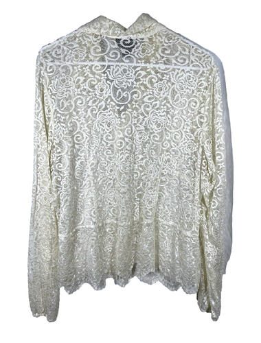 Venezia Ivory Long Sleeve Lace Top Blouse Plus Size 18 20 Cottage Core Y2K Cream - Picture 3 of 6