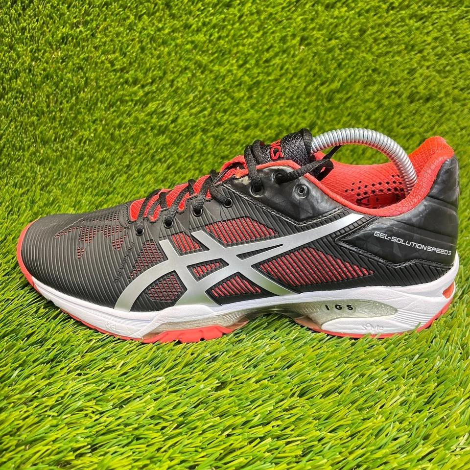 Zapatillas Tenis Asics Gel Solution Speed 3 Mujer Talla 9.5 Negras Plateadas Foto 3 de 4