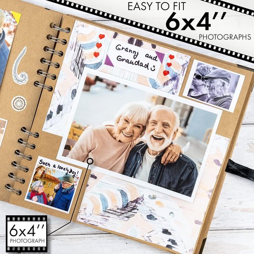 Scrapbook Album 60 Pages (8 X 8 Inch) Brown Thick 200Gsm Kraft Paper, Photo Albu - Picture 4 of 7