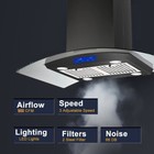 Kitchen Island Range Hood 30 inch 900Cfm Cooking Vent 3-Speed Touch Control New