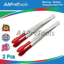 RUBBER Tipped Tweezers PVC SILICONE Soft Coated Non MARRING Flat Tip LAB Industr