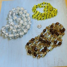 Acrylic Vintage Beaded Necklace Lot 3 Necklaces See Description For Details