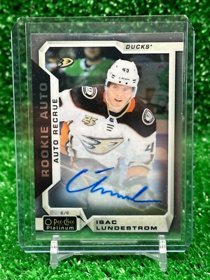 2018-19 O-Pee-Chee Platinum Autos 2019-20 Update Isac Lundestrom Rookie Auto RC