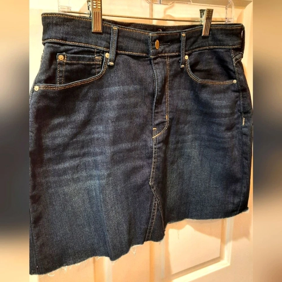 Falda Levi's Strauss Mujer 8 Azul Lavado Oscuro Tiro Alto Elastizado Denim Western Foto 3 de 4