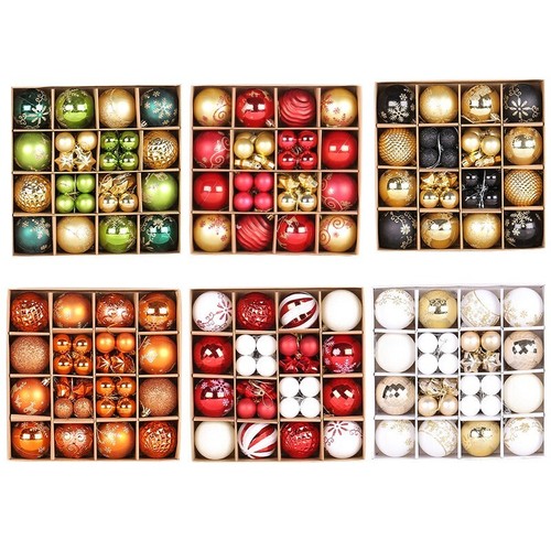 44pcs Christmas Baubles Tree Balls 2023 Bauble Tree Ornament Shiny Glitter Balls - Picture 5 of 5