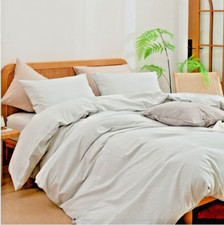 Cotton DUVET COVER set with two Pillowcases. Rustic style bedding set