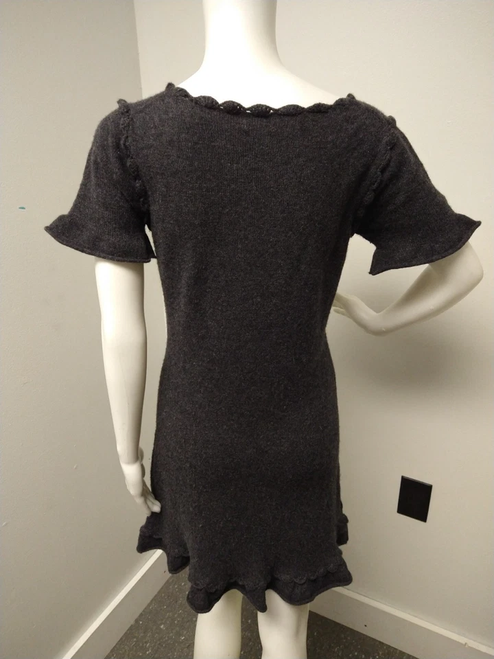 Vestido suéter de colección Max Studio para mujer 100 % cachemir con volantes pequeño preppy Foto 2 de 4