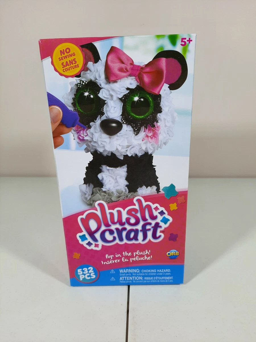 Plush Craft 3D Panda Fabric Fun Kit No Sewing 532 Pieces w Accessories NEW