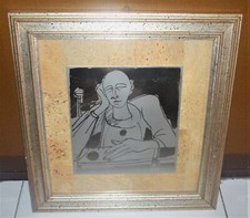 Serigrafia Inox GIANBAR Pensatore - 15x17 cm FIRMATA E NUMERATA Gianni Baretta