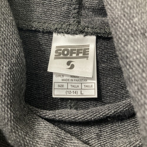 Soffe Girls Large (12-14) Dark Grey Cowl Neck Pullover Sweatshirt NWT Frech Terr - Picture 2 of 4