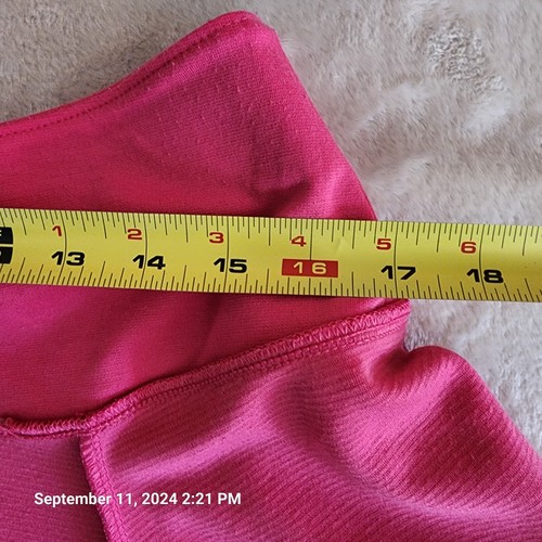 Elle Skirt Women's Large Pink Banded Ribbed Knit Midi Length Knee Length Pull On - Picture 9 of 11