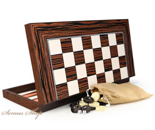 Wunderschöne Ebenholz Optik Backgammon Tavla XXL B-WARE - Bild 1 von 4