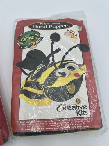 NO SEW Creative Kits Hand Puppet Kit Bumble Bee and Lady Bug Kid Craft NEW - Picture 3 of 5