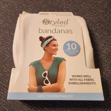 7 Styled Basics Solid White Bandanas, 7 Pack, 100% Cotton, 22" x 22" Each