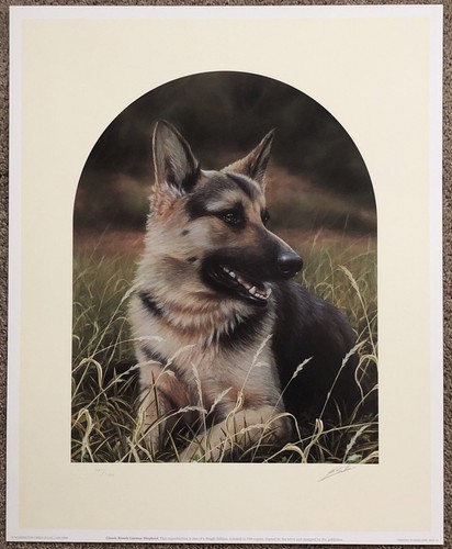 Deutscher Schäferhund klassische Rassen signiert limitierte Auflage Lithographie von John Silver - Bild 2 von 6