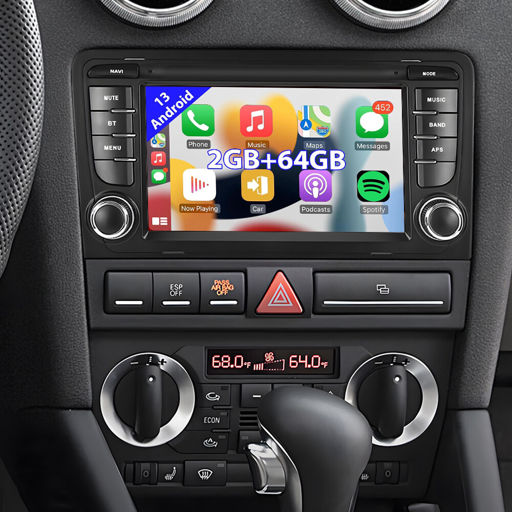 Radio de coche 64G Carplay Android 13 GPS BT RDS Navi BT USB para Audi A3 S3 RS3 8P 8V