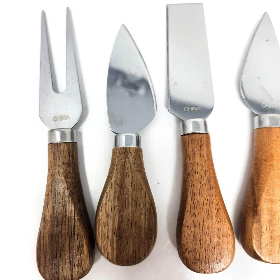 Набор вилок ножей для сыра Toscana и различные лезвия из нержавеющей стали деревянные ручки 10 шт. - Изображение 2 из 4