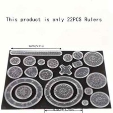 22 Piece Magic Spiral Drawing Set Transparent Template Spirograph Parts