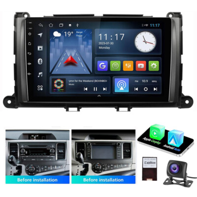 Car Radio Head Unit Carplay For Toyota Sienna 2011-2014 FM Stereo GPS Backup Cam