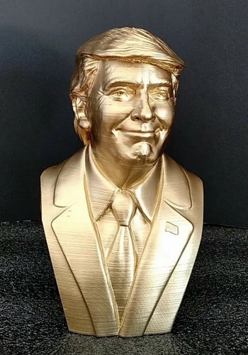 12" MAGA Smiling Donald Trump Statue Bust 47th President GOLD USA 3D Print 🎁🎁 - Picture 2 of 6