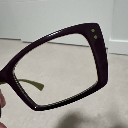 Rare Authentic Caroline Abram Basia 31 Violet Green 50mm Frames Glasses RX-able - Picture 5 of 13
