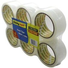 12 Rolls Clear Parcel Tape 48mm x 66m Strong Packing Tape for Boxes & Parcels