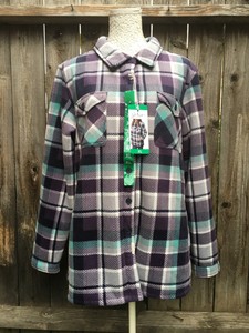 Soho Womens Flannel Shirt Jacket XL Purple Plaid Buttons Fur Lined Pockets New 191144163659 | eBay