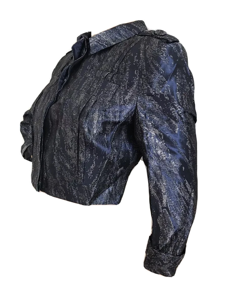 MATTHEW WILLIAMSON H&M NAVY CROPPED JACKET MEDIUM UK 12 US 8 MEDIUM NEW RARE - Image 4 of 4