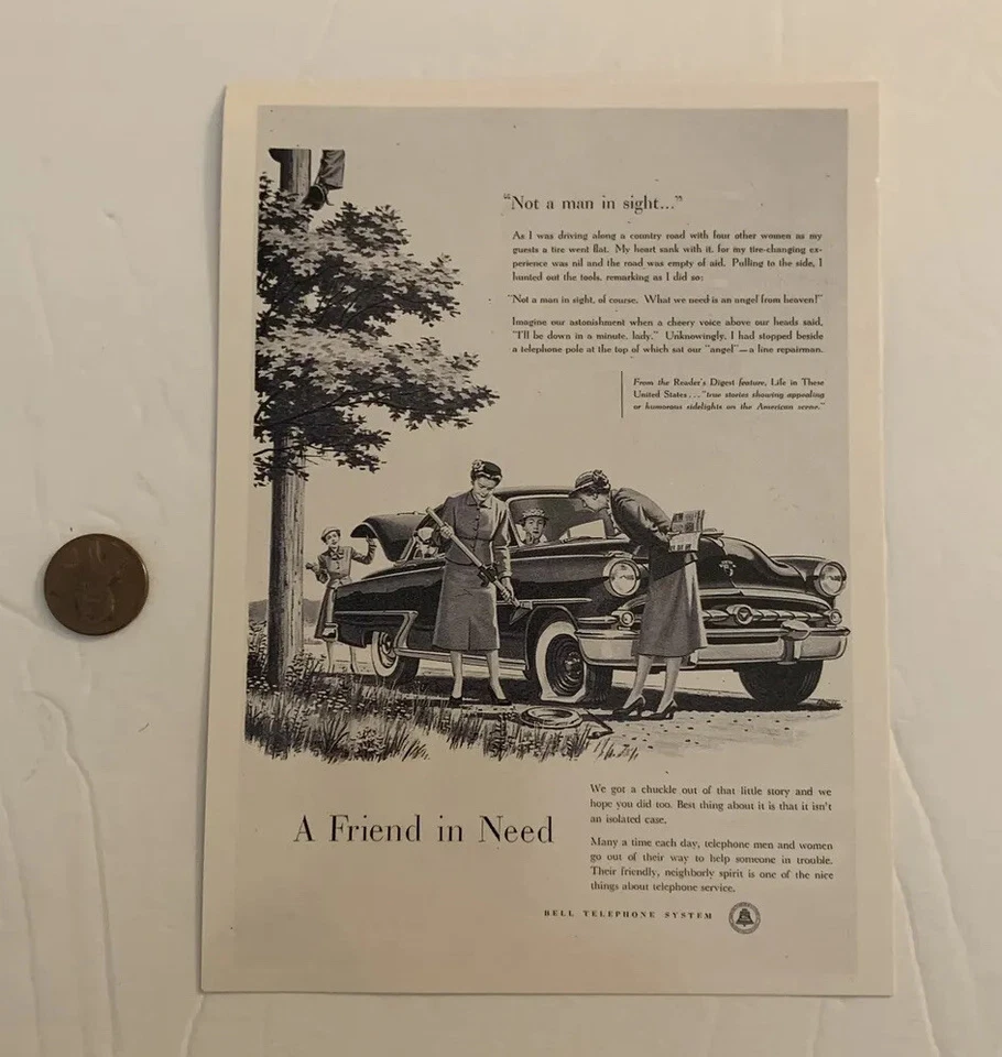 Vintage Reproduction 6.75” Bell Telephone System Ad Print Paper Collectible - Image 2 of 4