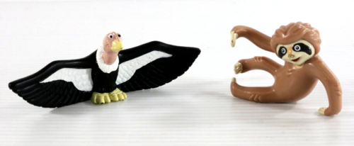 Lot of 2 Go Diego Go Safari Rescue Animals Vulture Bird Sloth Figure Toys Mattel