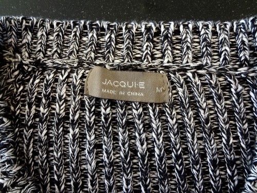 *JACQUI E* GORGEOUS MONOCHROME SOFT STRETCHY COTTON CROPPED CARDI s12 WORN ONCE! - Picture 3 of 3