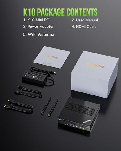 GMKtec K10 Mini PC Workstation, Intel Core i9 13900HK (14C/20T) bis 5,4GHz 1TB - Bild 9 von 9