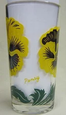 Pansy Peanut Butter Glass Glasses Drinking Kitchen Mauzy 79-4