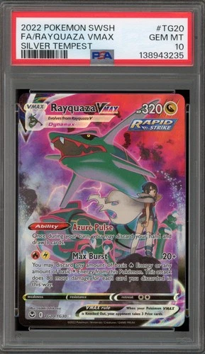 Pokemon Rayquaza VMAX Silver Tempest Trainer Gallery Full Art #TG20 PSA 10