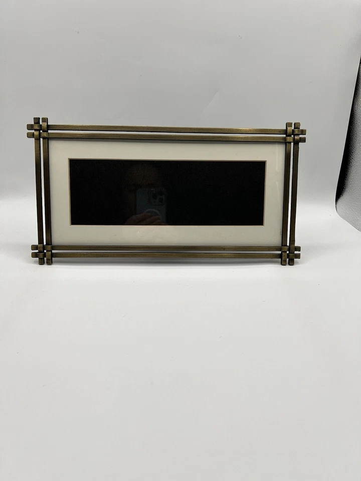 Marco de fotos vintage Fetco de 5”x11,5” marco horizontal de latón en general Foto 2 de 4