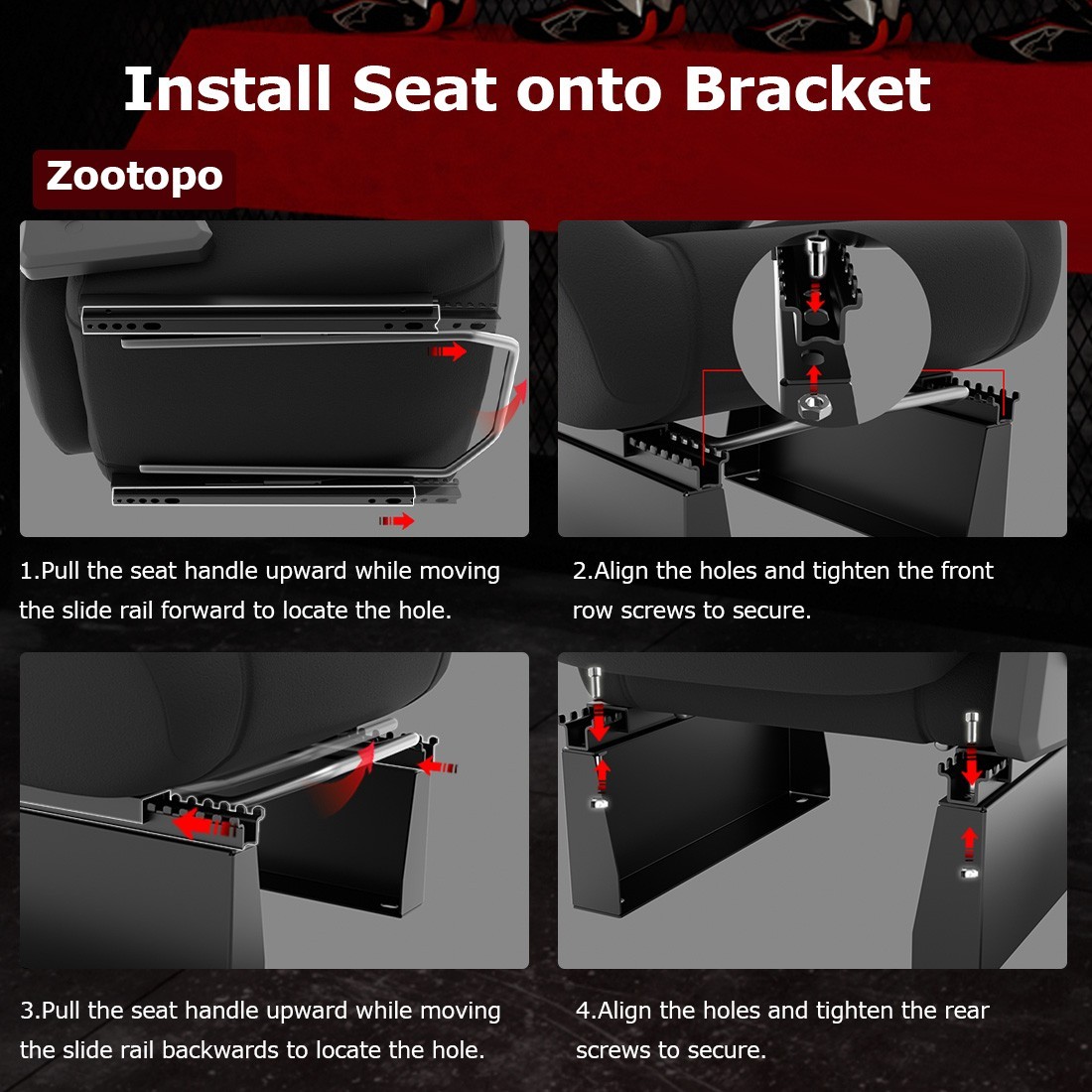 Zootopo Racing Sim Cockpit With Black Seat & Triple TV Stand Fits Thrustmaster