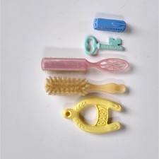Baby Accessories Lot, Rattle, Pla-Key  Blue Streetcar Toy, Vintage Nursery