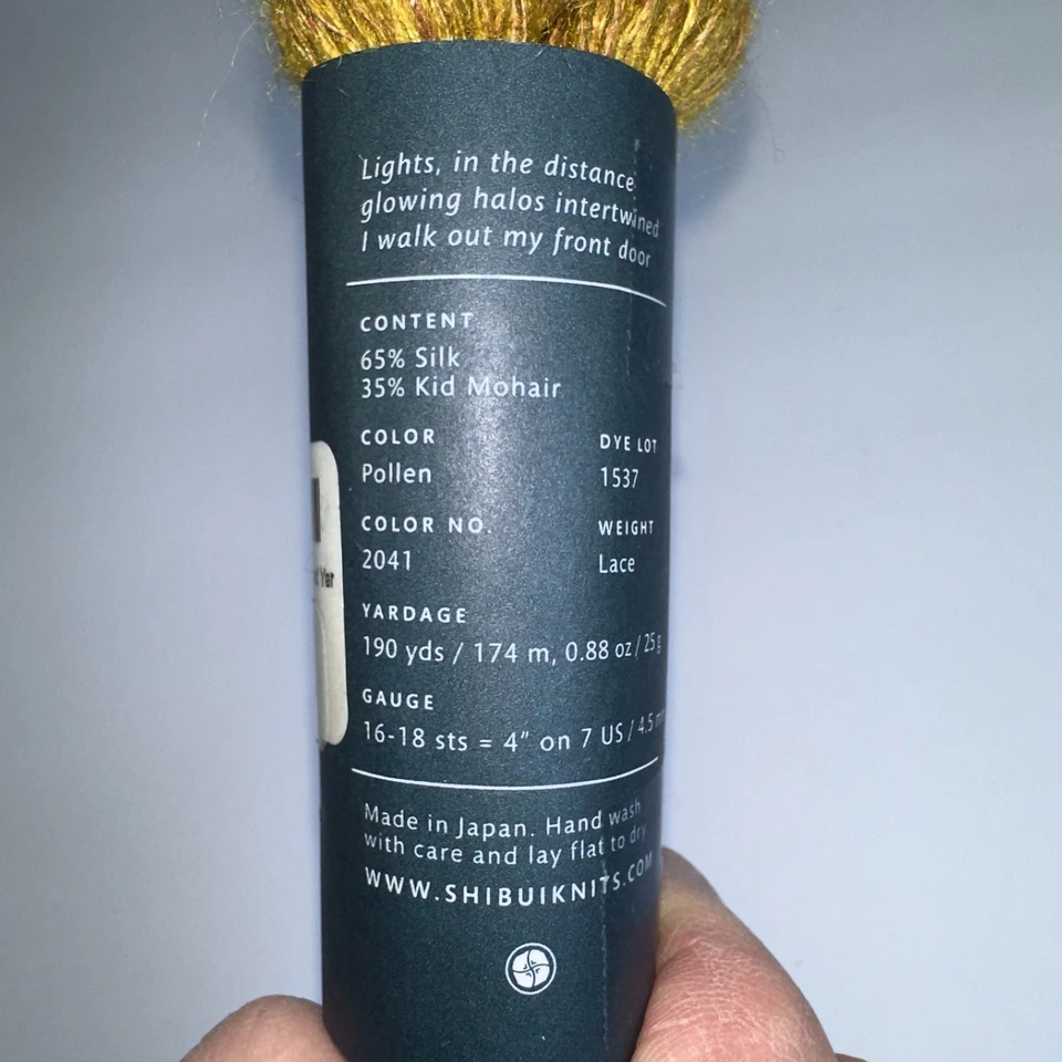 Shibui Tejidos Hilo Tweed Seda Nube Polen 2041 DyeLot 1537 Silk Kid Mohair Japón Foto 3 de 4