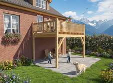 Holzbalkon 17m2  5,25m x 3,25m Vorstellbalkon Balkonbausatz Anbaubalkon Balkon