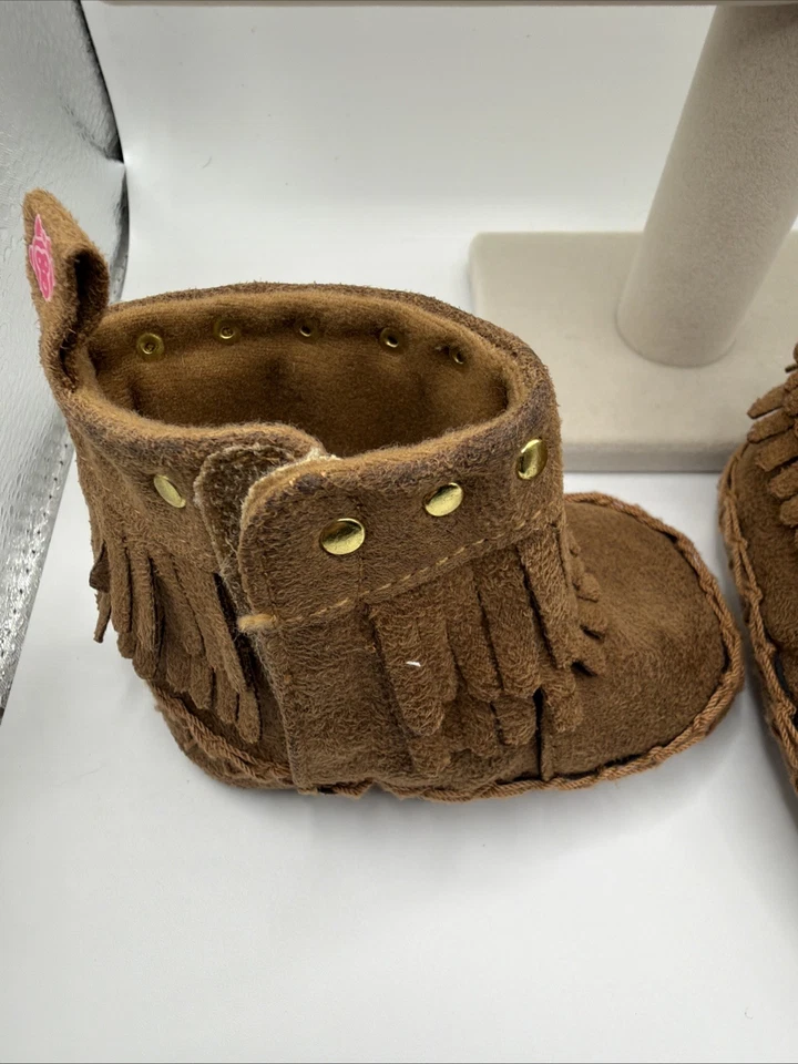 Mocasines/botines para bebé Okie Dokie JCP talla 1 marrón polar como niña Foto 2 de 4