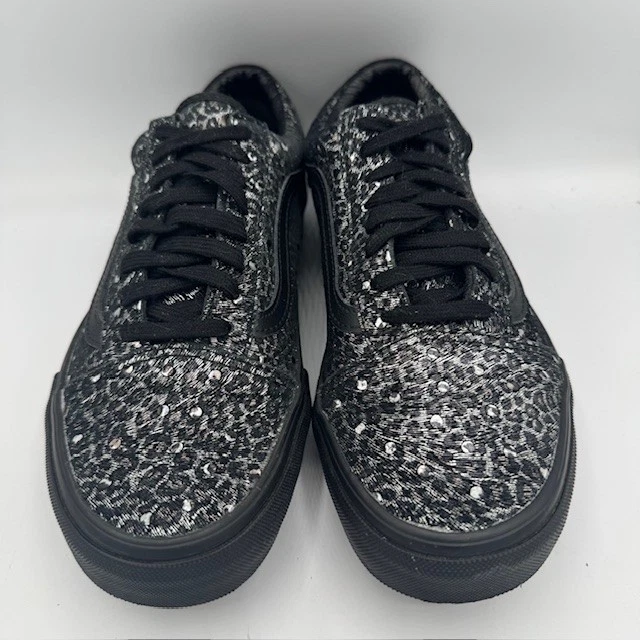 Zapatillas para mujer Vans Old Skool negras metálicas de leopardo talla 8 Foto 3 de 4