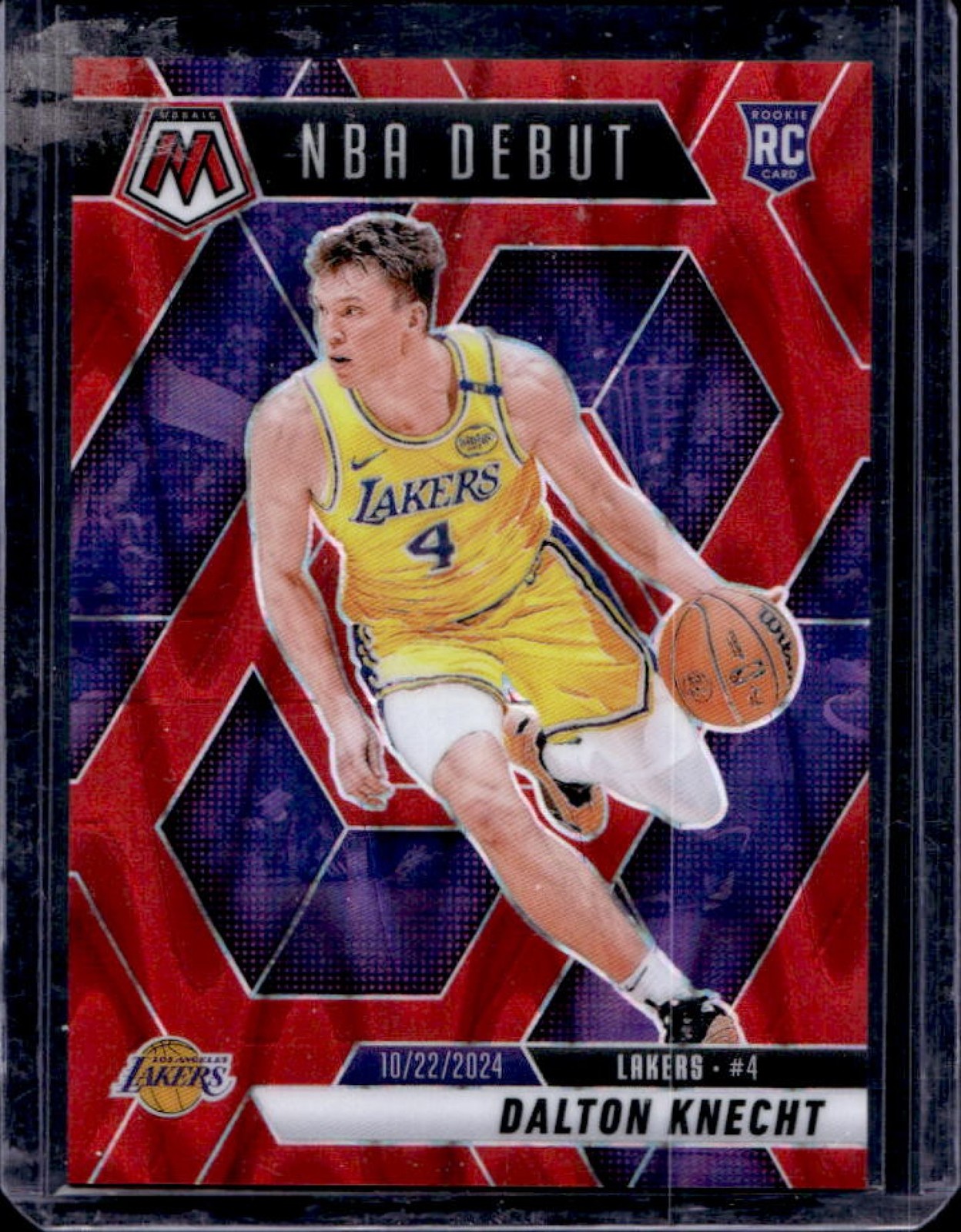 2024-25 Mosaic Dalton Knecht RC Red Seismic NBA Debut #227/299 Lakers