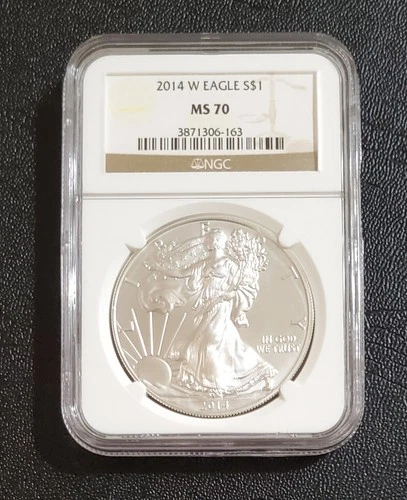 2014 W Burnished American Silver Eagle NGC MS70