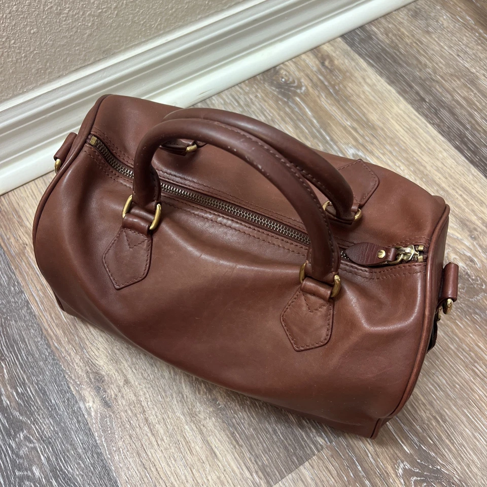 Ralph Lauren Brown Leather Duffle Handbag 12x8x8 Made in Korea Vintage Purse - Image 3 of 4