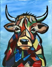 Atherton 11x14 Original Expressionism Acrylic Painting "Highland Boy" signed