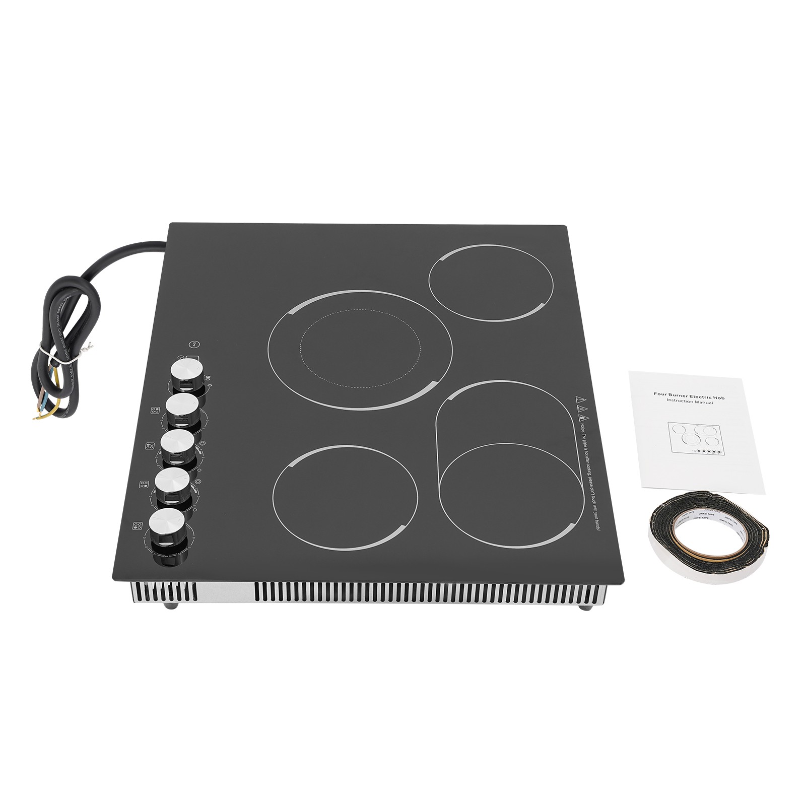 23.62in Built-in Electric Cooktop 4Burners Electric Ceramic Cooktop Knob Control